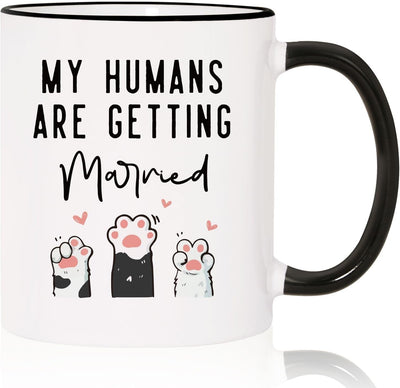 Taza regalo compromiso para amantes de perros y gatos