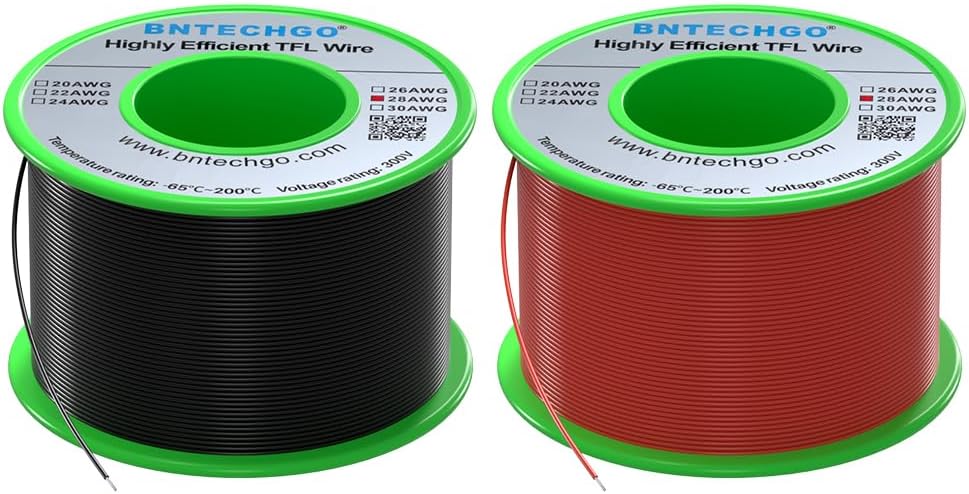 Alambre cobre estañado FEP 28AWG 2 colores -65 a 200°F