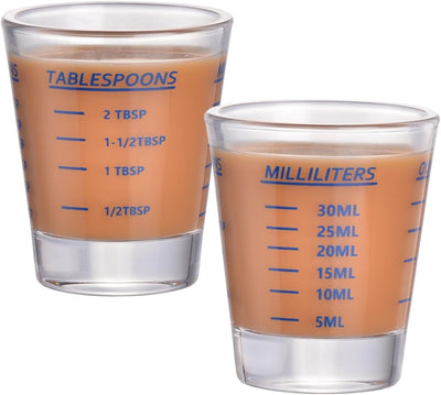 Vaso medidor 26 cucharaditas 1oz para barman azul