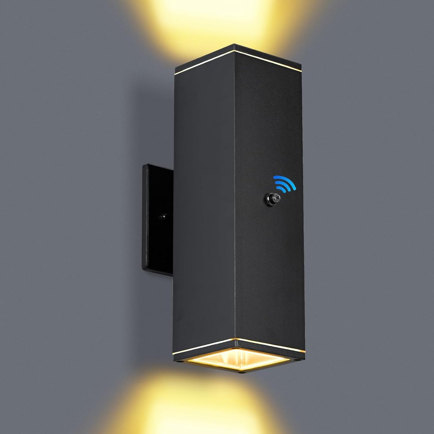 Luces pared exterior LED cuadradas negras para porche