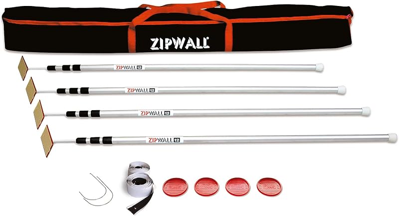 Postes barrera polvo con resortes 12ft pack 4 plateado