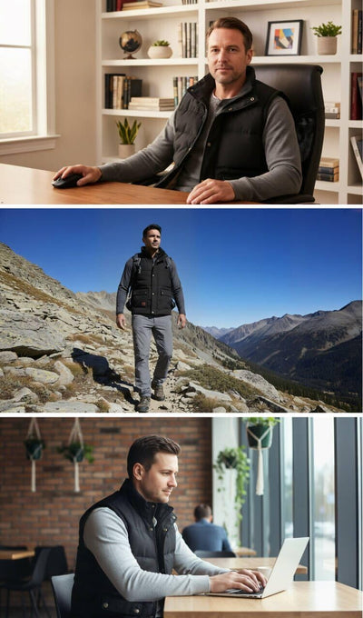 Chaleco polar cuello alto para hombre al aire libre