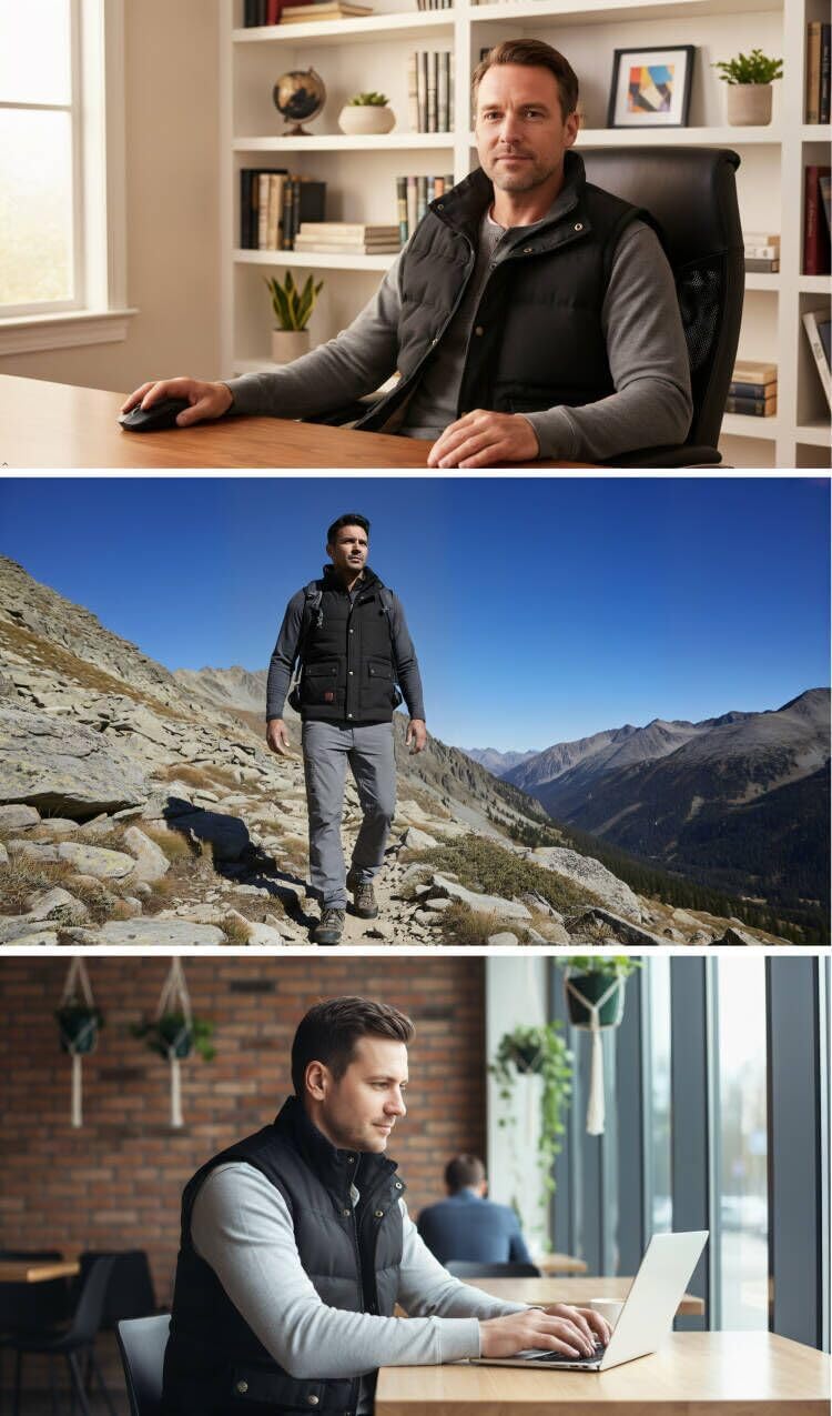 Chaleco polar cuello alto para hombre al aire libre