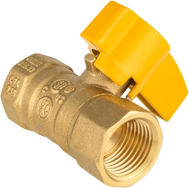 Válvula bola gas recta latón 5 3/8x3/8 FIP cuarto vuelta CSA