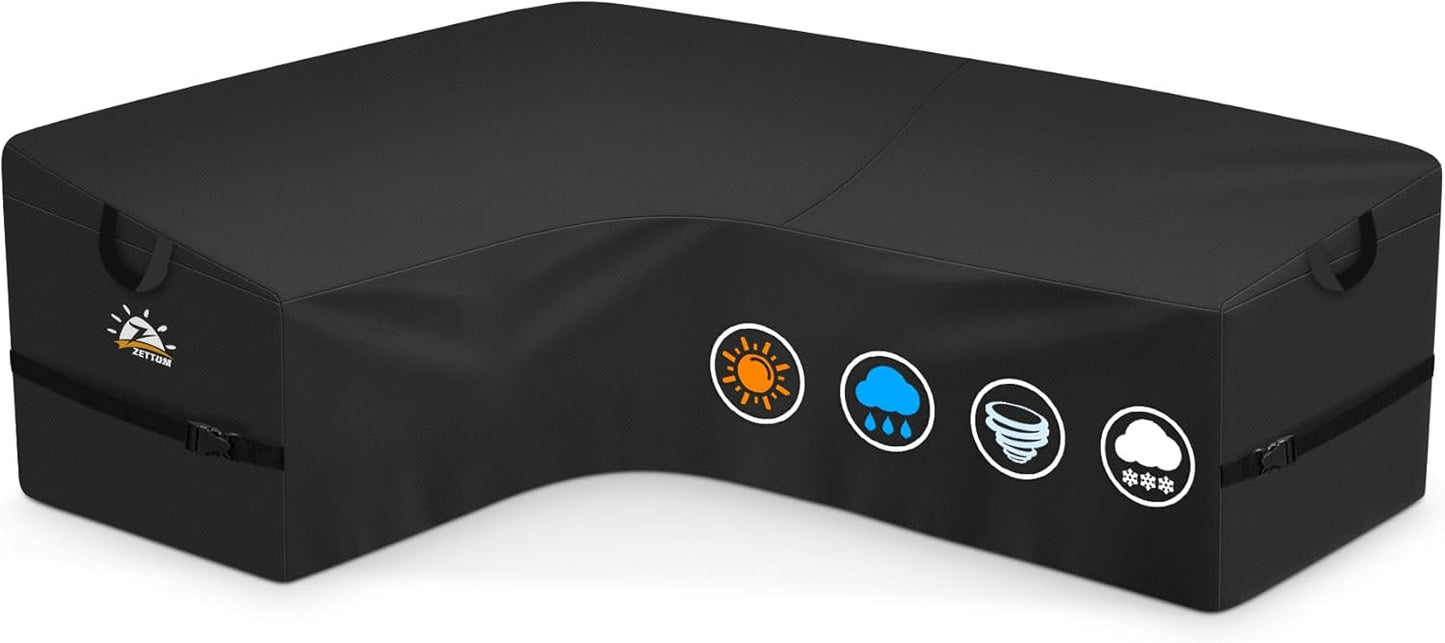Funda seccional L para sofá patio 600D impermeable 4 plazas