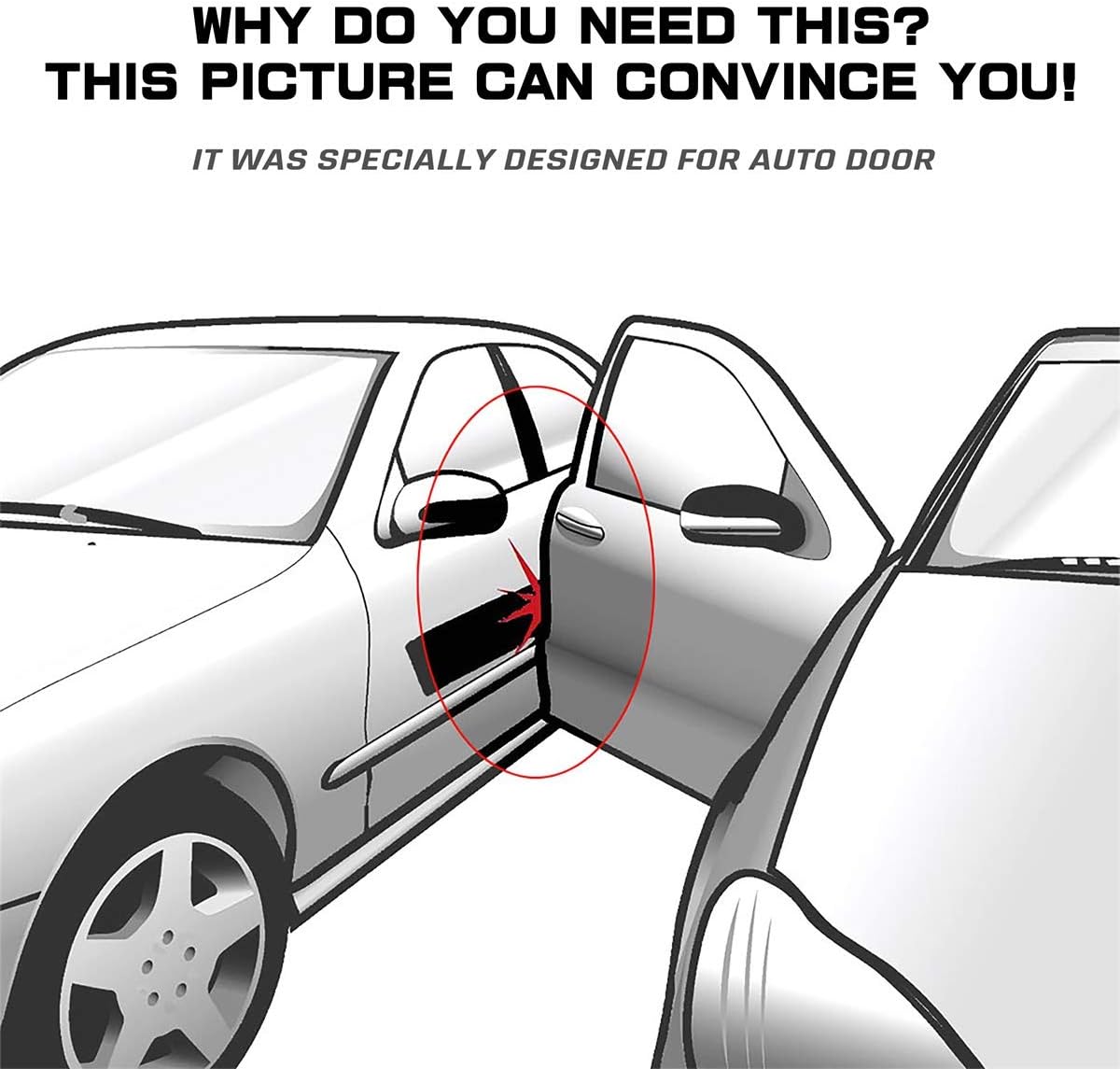 Protectores borde puerta coche 10m forma U goma anticolisión
