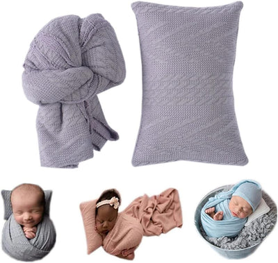 Juego accesorios foto recién nacido manta elástica gris