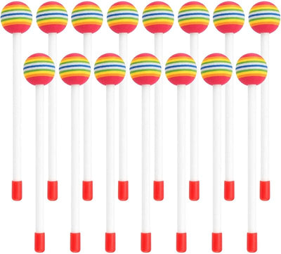 15 Palos Percusión Arcoíris Plástico para Mano