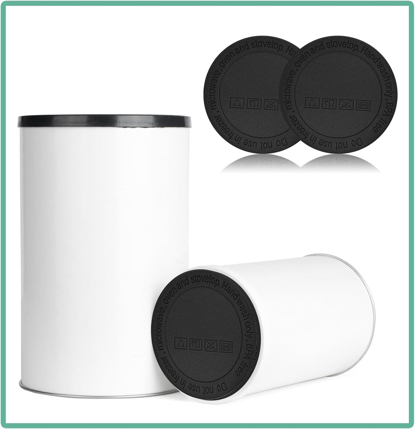 30 Pzas Goma Silicona Antiderrap para Vasos Delgados Negro