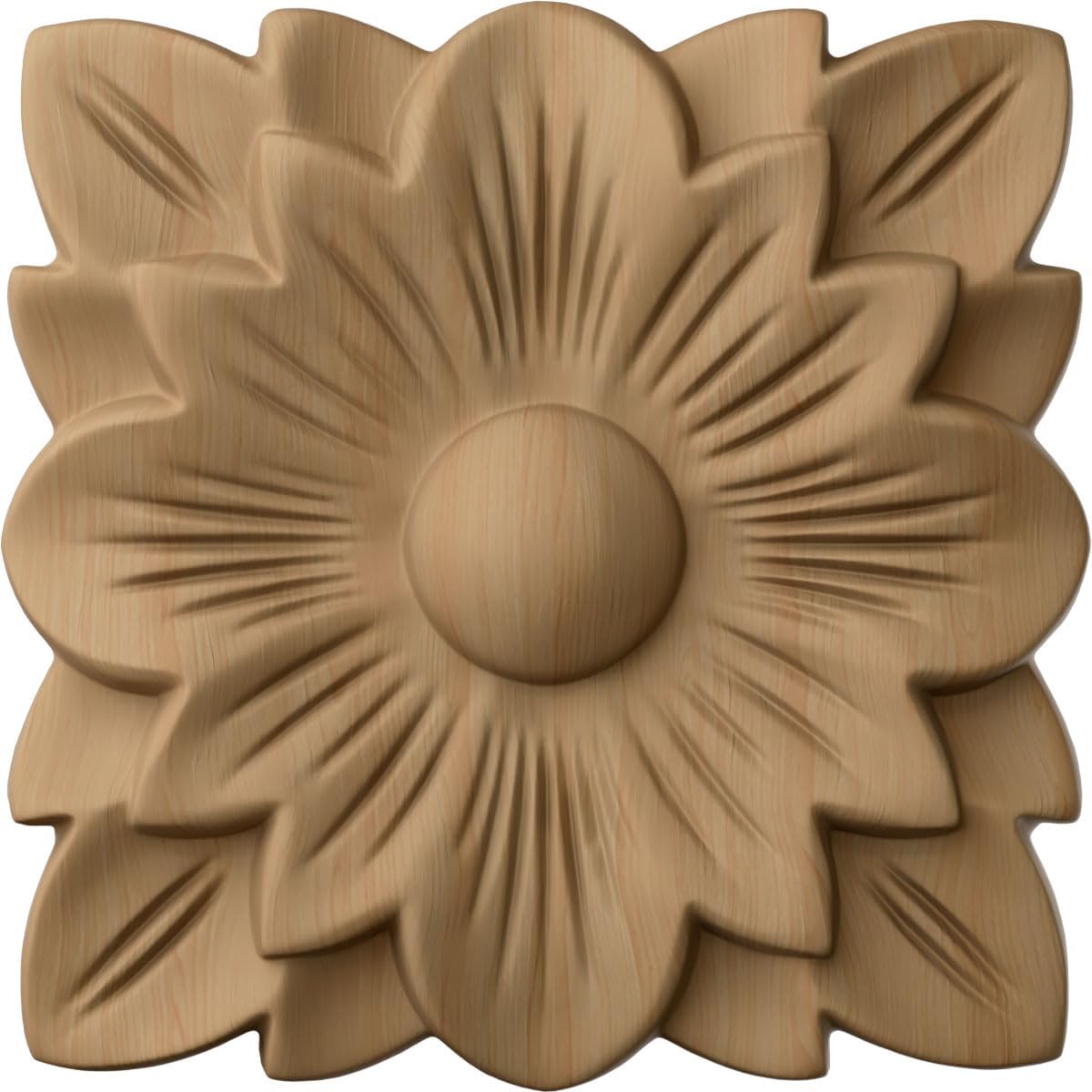 Roseta cuadrada primaveral 5x5x3/4 pulg aliso
