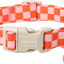 Collar perro a cuadros rosados ajustable