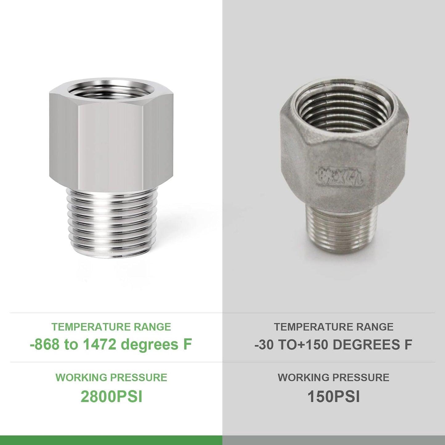 2 Pzas Adaptador Reductor Acero Inox 1/8x3/8pulg