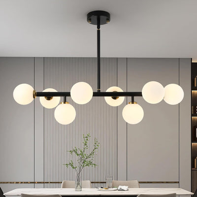 Lámpara colgante araña negra dorada 8 luces comedor sala cocina