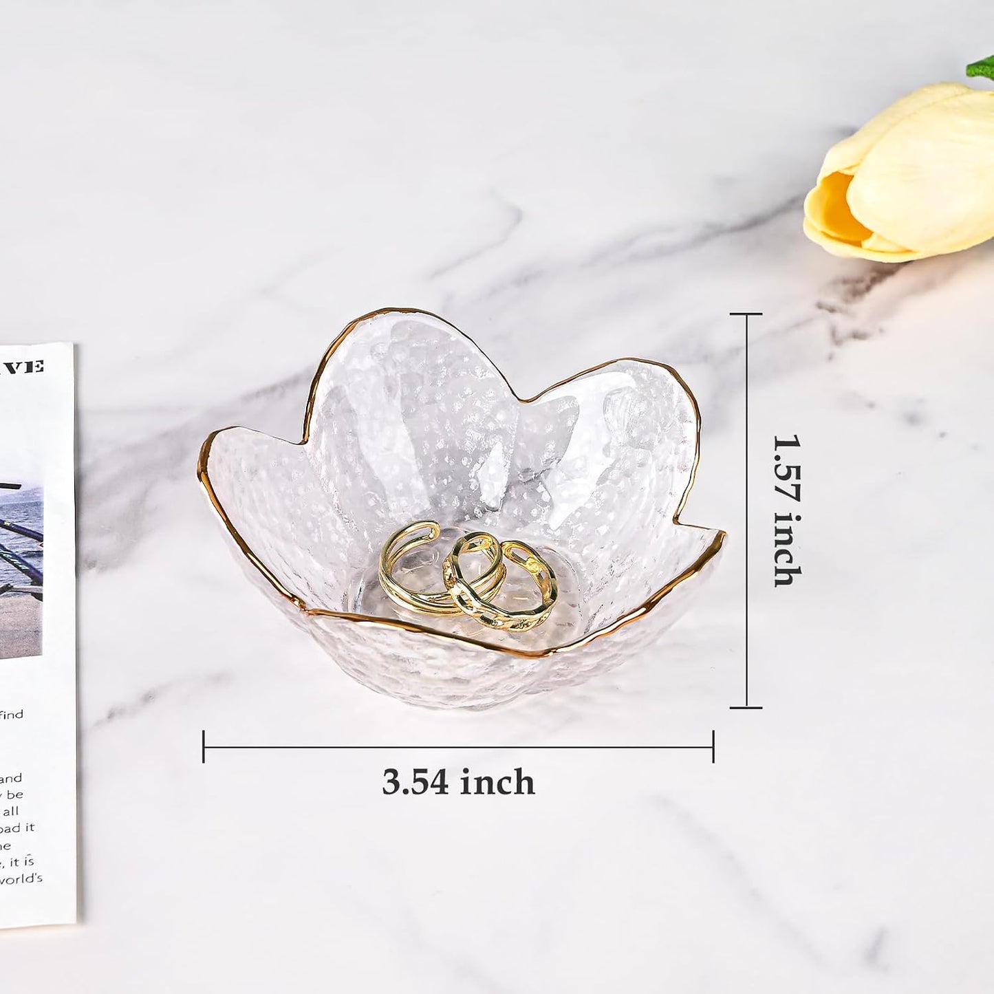 3 Pzas Bandejas Cristal Blanco para Joyas Minimalista