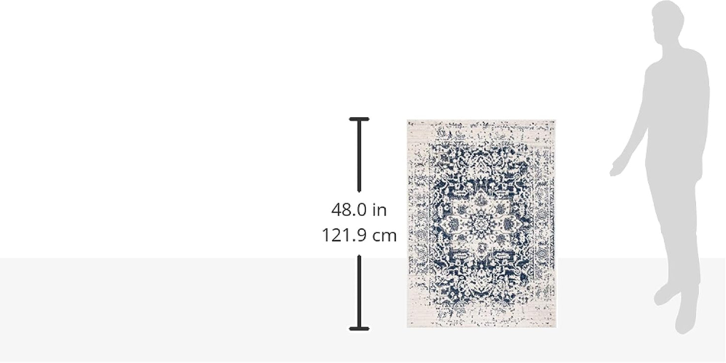Tapete Madison crema/azul marino 2'3"x4'