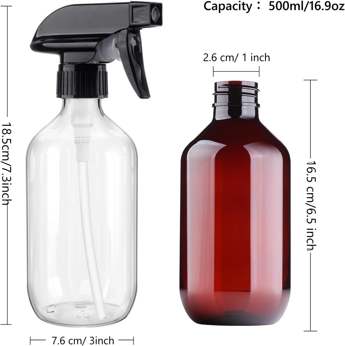 Botella spray plástico 16.9oz recargable para limpieza y cabello