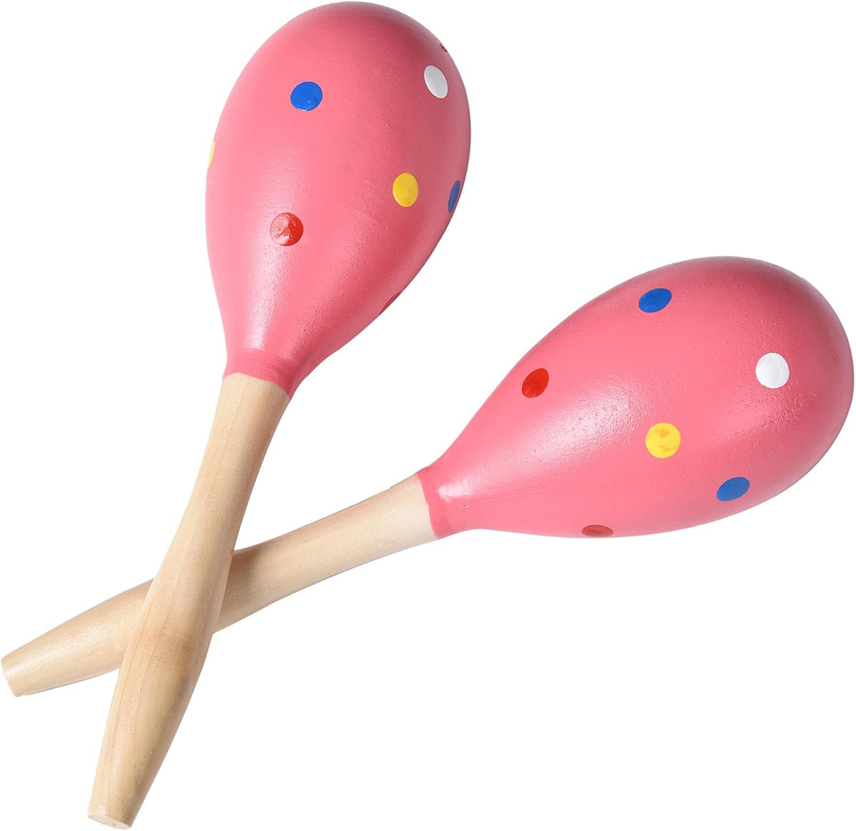 Maracas de madera para adultos niños bebés rosa