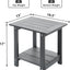 Mesa auxiliar doble Adirondack exterior gris