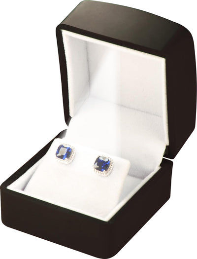 Caja regalo joyería lujo con luz LED aretes diamante