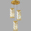 Lámpara colgante dorada 3 luces cristal cocina comedor