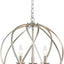 Candelabro globo níquel cepillado lámpara colgante ajustable