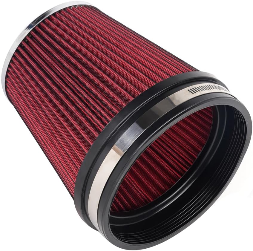 Filtro aire frío 6pulg repuesto cono seco lavable rojo