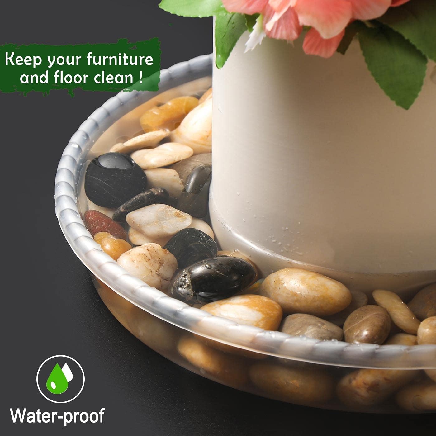 9 Platillos para Plantas 8-12" Plástico Transparente