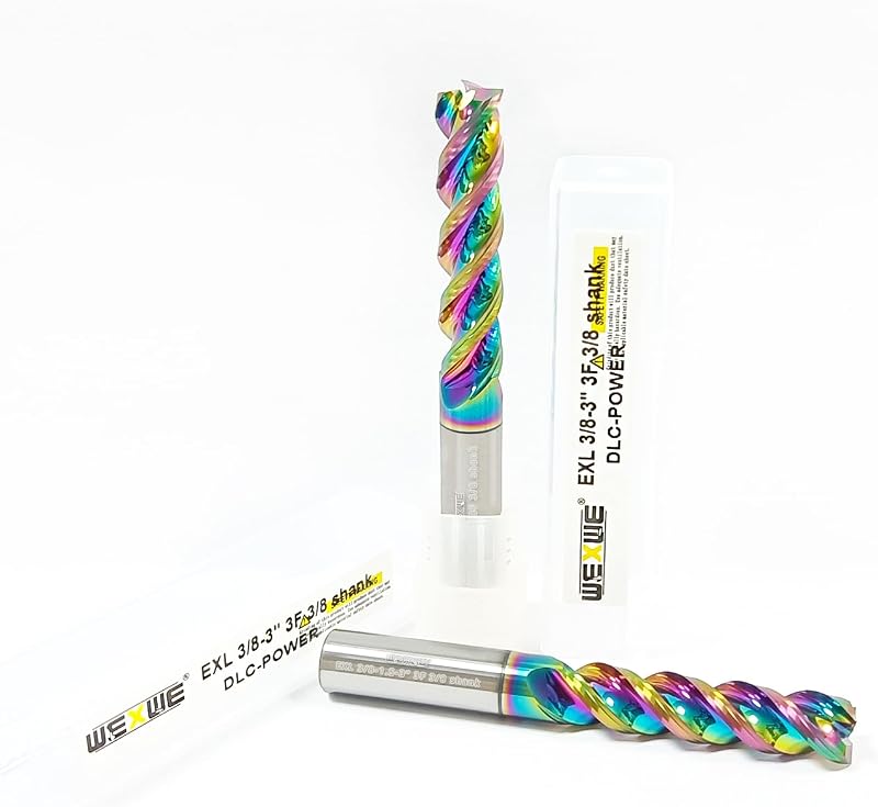 Fresa cuadrada carburo 3/8 3 pulg 3 flautas DLC