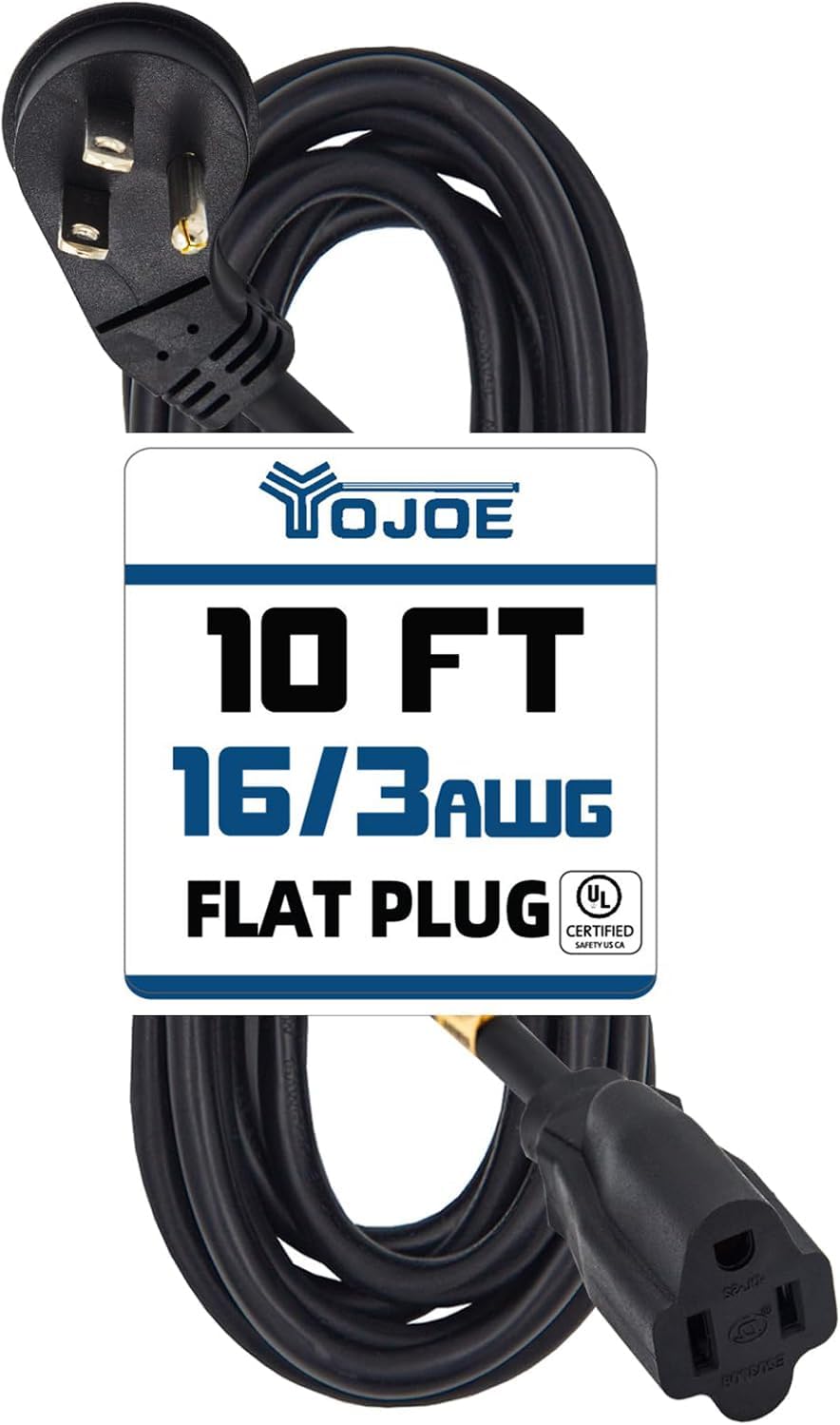 Cable extensión plano 10ft 13A negro calibre 16
