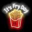 Luz neón de papas fritas decoración pared tienda