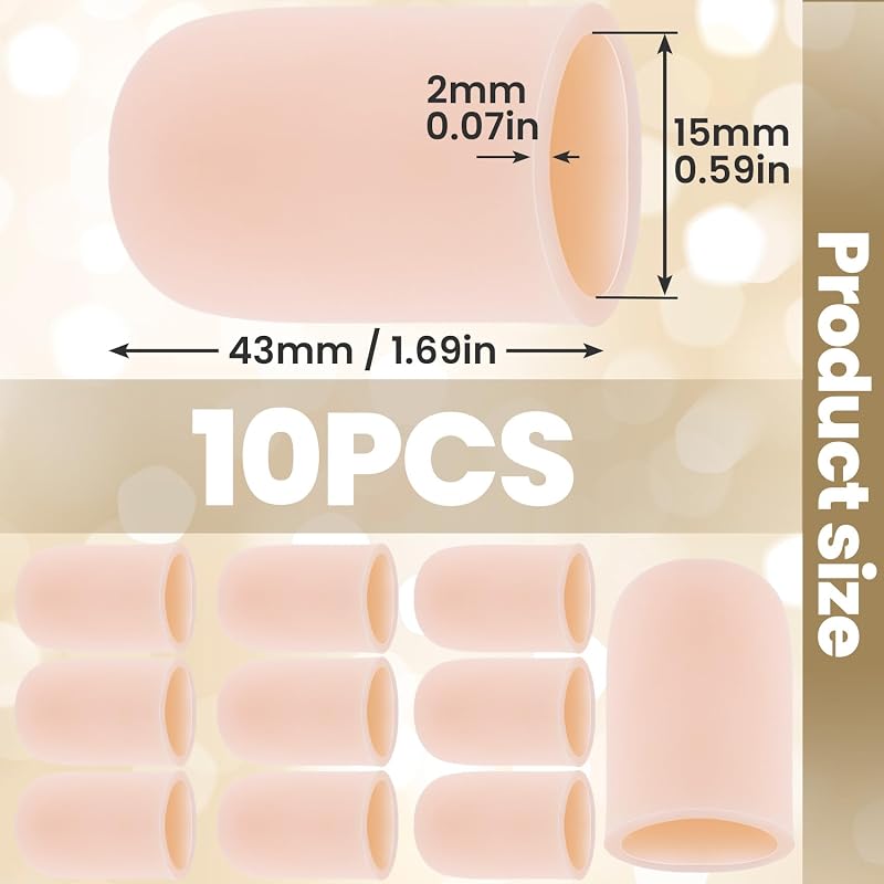 Set 10 cubiertas gel dedos silicona reutilizables
