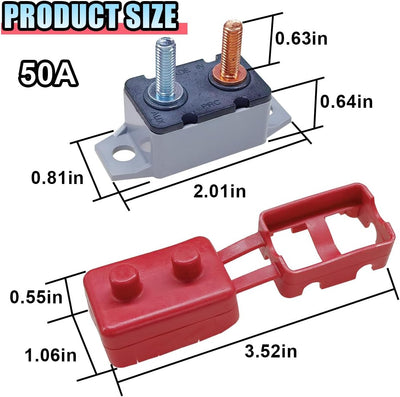 Disyuntores CC 12-24V 50A con cubierta para auto RV autobús