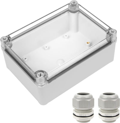 Caja eléctrica IP67 impermeable con cubierta clara gris