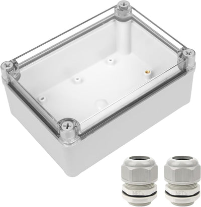 Caja eléctrica IP67 impermeable con cubierta clara gris