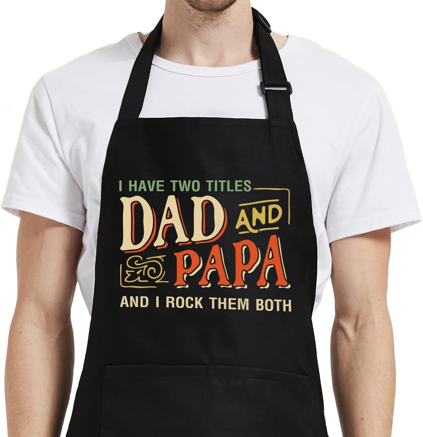 Delantal parrilla para papá chef con bolsillos regalo cumpleaños