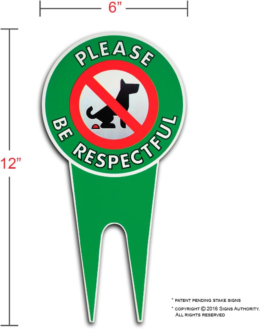 Cartel perros No Peeing/Pooping Be Respectful