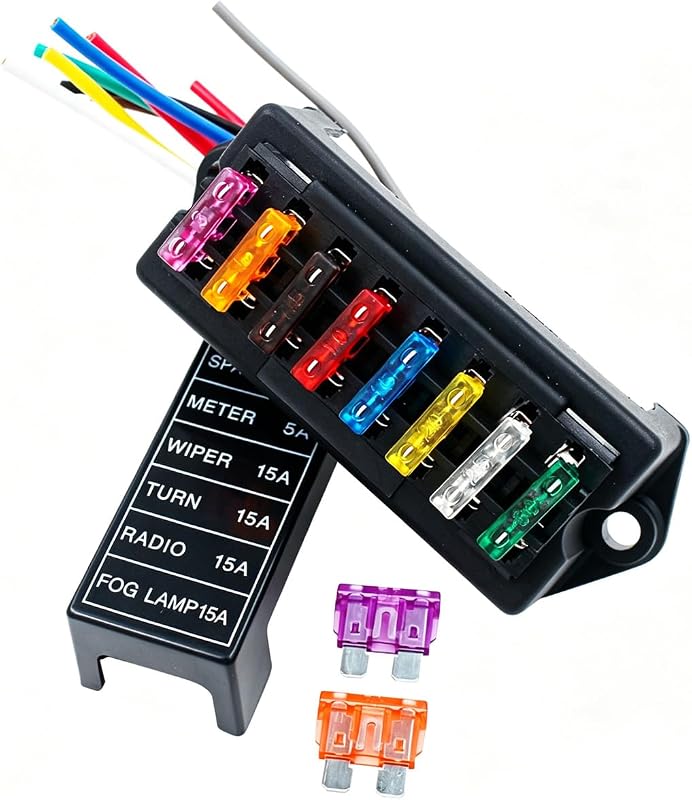 Portafusibles 2 entradas 8 salidas para coche barco 1~40A