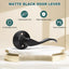 4 Manijas Dummy Puerta Interior Negro Mate Palanca Derecha