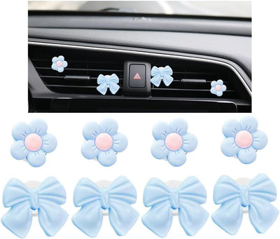 8 Pzas Clips Ventilación Coche con Arco Girasol Accesorio Estético