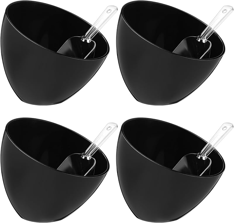 Kit 8 Cuencos Plástico para Fiesta 25oz Negro