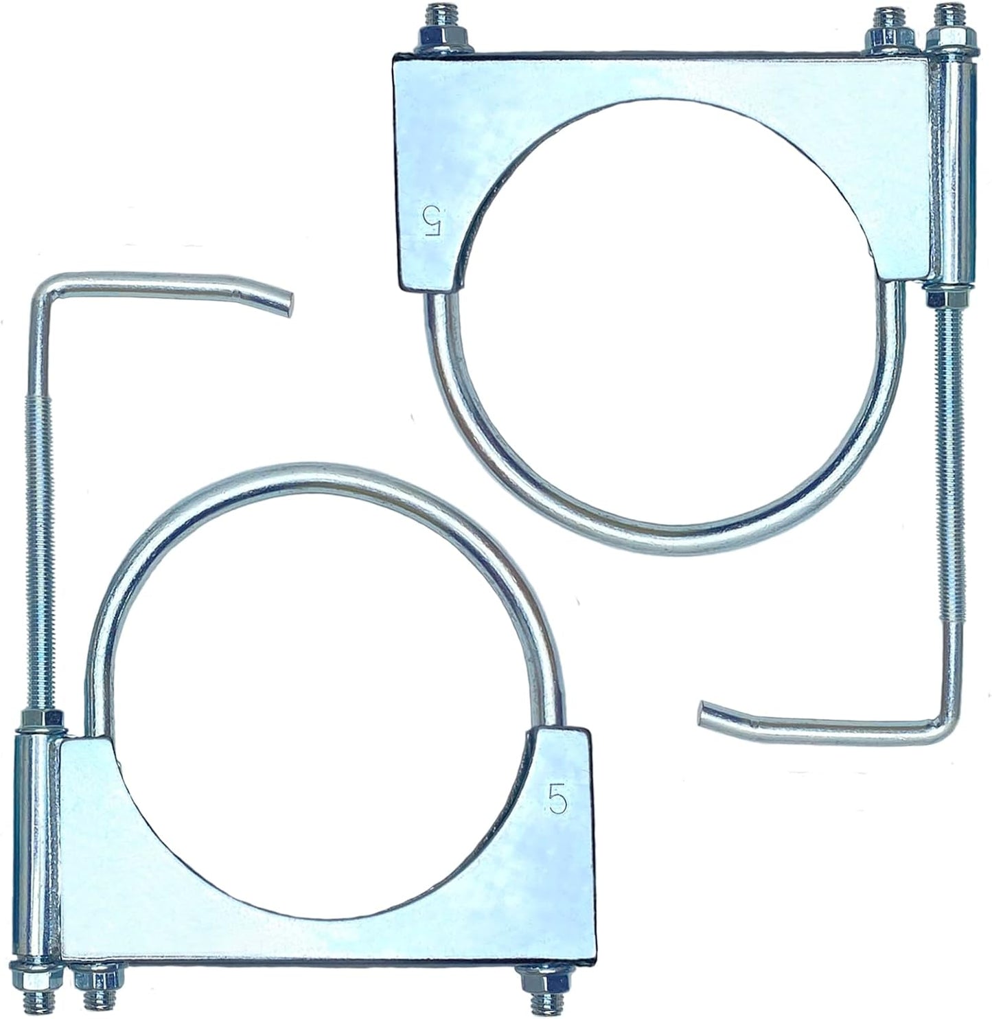 Abrazadera escape 5" con colgador 2 Pzas