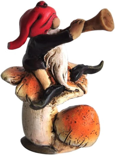 Miniatura jardín hadas gnomo trompa seta