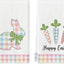 Paños de cocina con diseño de conejo y zanahoria 18 x 26 pulgadas