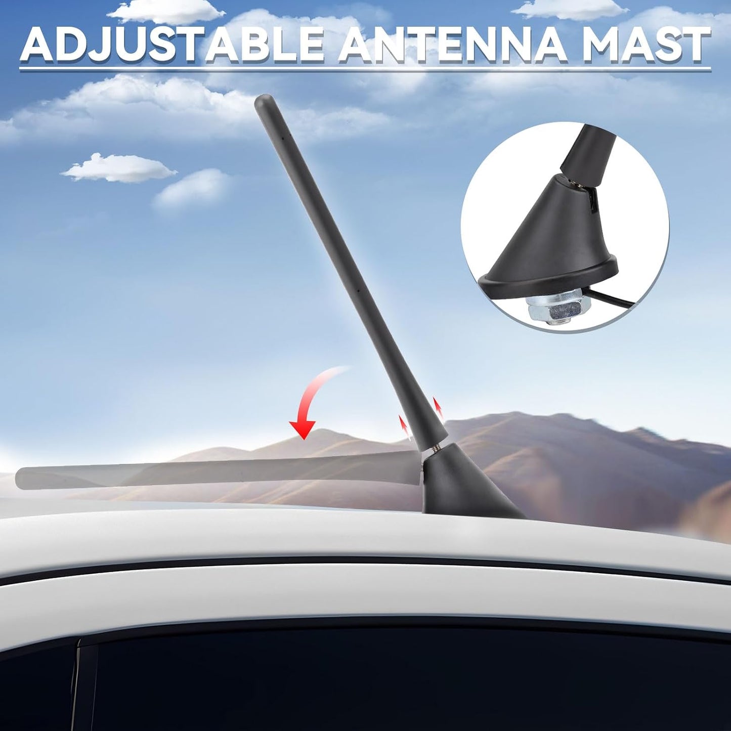 Soporte techo antena FM AM ajustable universal coche camión SUV