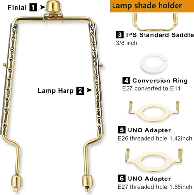 Soporte arpa lámpara 8-12pulg comp E14 E26 E27