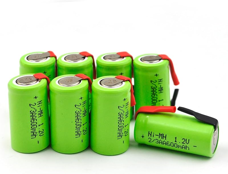 8 Baterías Ni-MH 1.2V 600mAh con pestañas para RC y herramientas