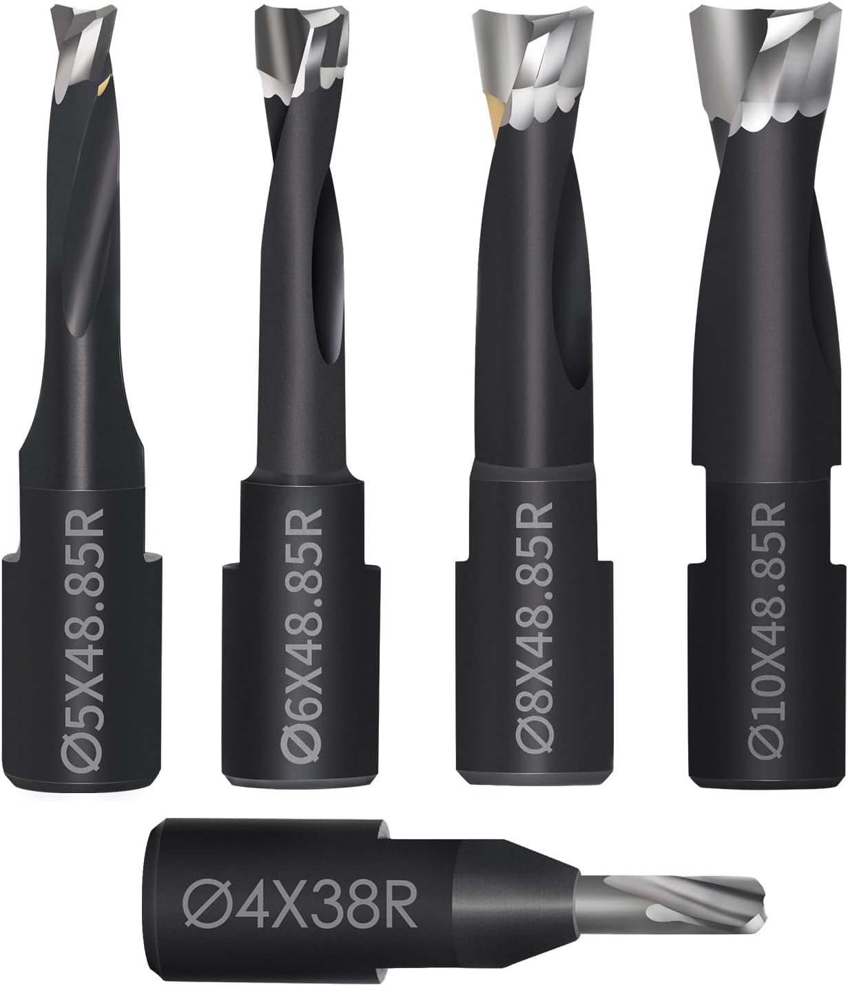 Set 5 Pzas Brocas Carburo Domino 0.394in PTFE Negro