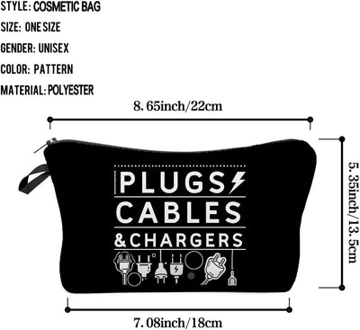 Bolsa cosméticos con cremallera para cables y maquillaje mujer