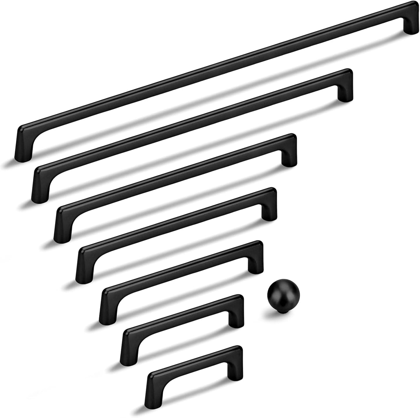10 Tiradores Negro Mate 3.75pulg Atemporales para Cocina