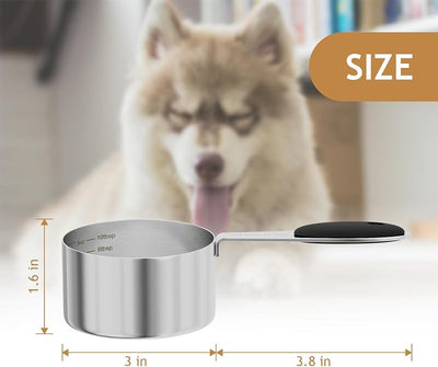 2 Pzas Cuchara Medidora Acero Inox 177ml para Mascotas